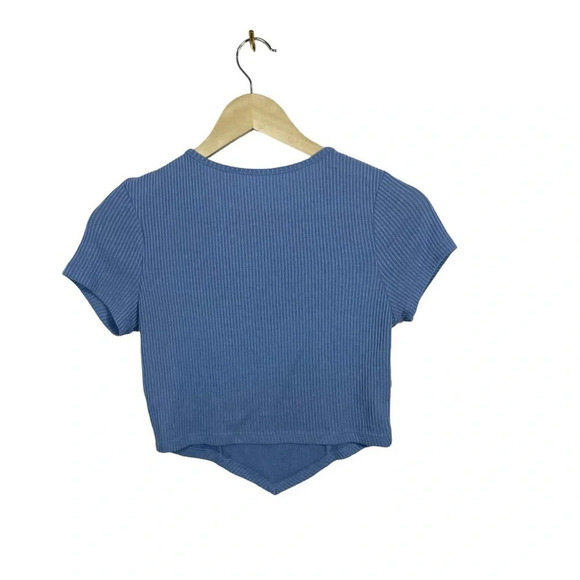 PacSun Women’s Ribbed Fitted Cropped Tee in Blue Size S - Picture 10 of 10